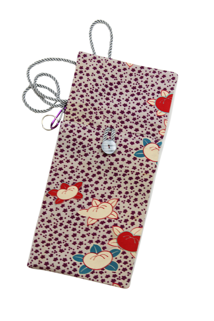 print phone purse from vintage silk kimono