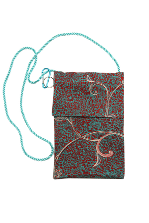 cross body phone purse made from the silk of a vintage kimono