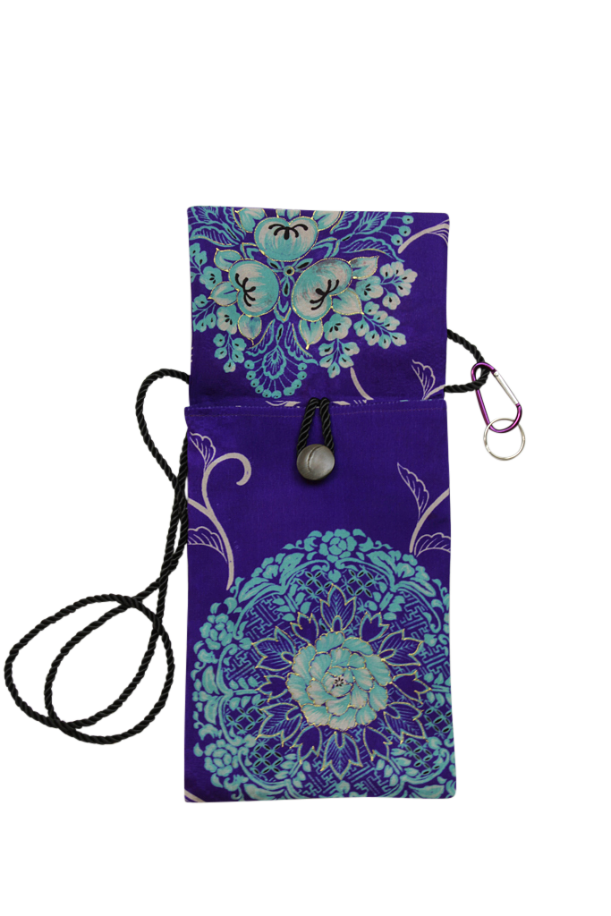 vintage kimono silk crossbody phone purse