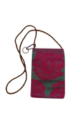 purple silk phone purse made from a vintage obi