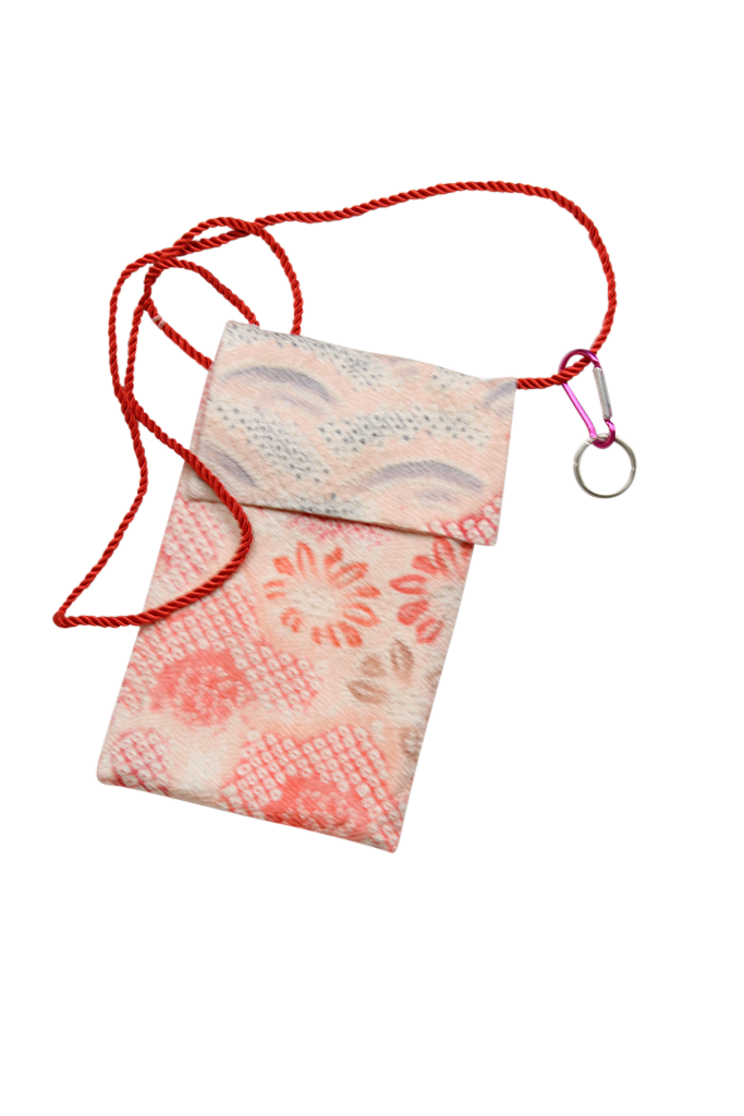 complex shibori silk phone purse