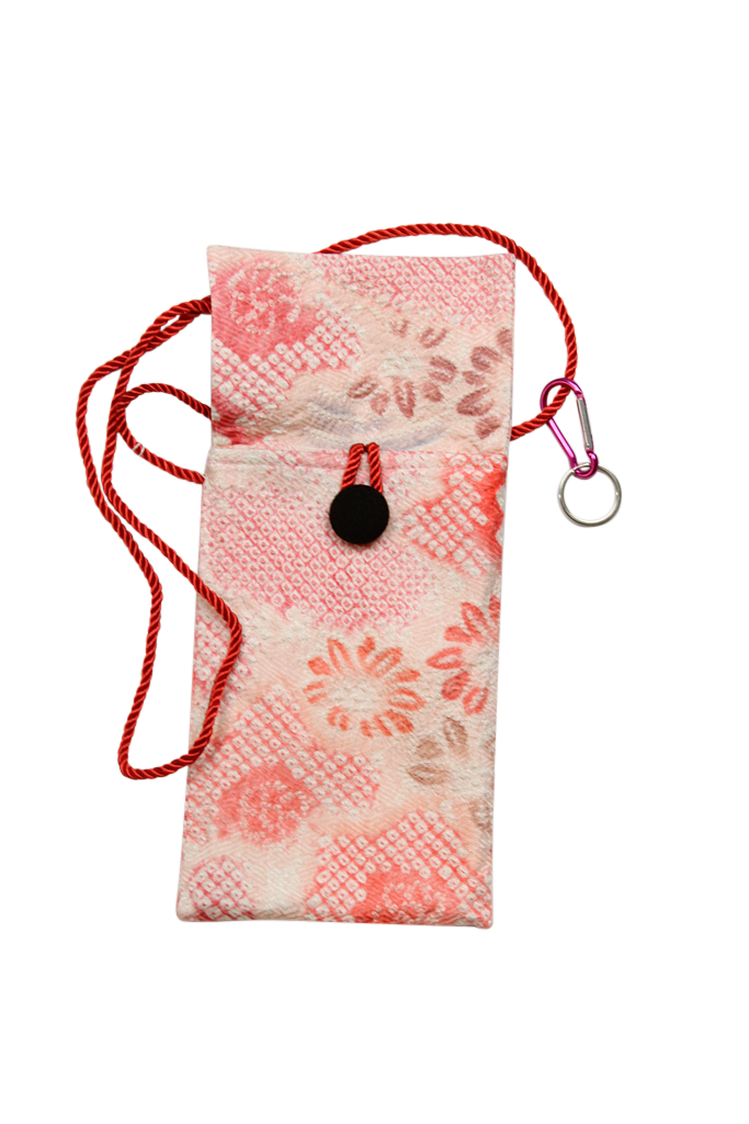 complex shibori silk phone purse