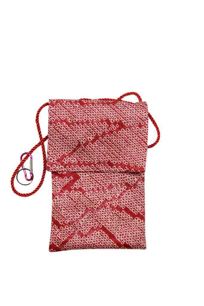 silk phone purse made from vintage shibori kimono