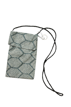 gray silk phone purse from vintage kimono