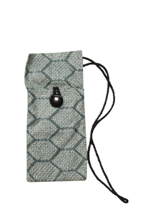 gray shibori silk phone purse