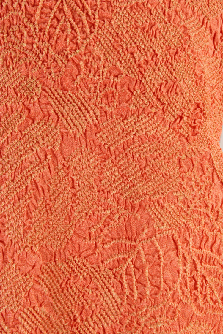 Tangerine shibori silk sash scarf