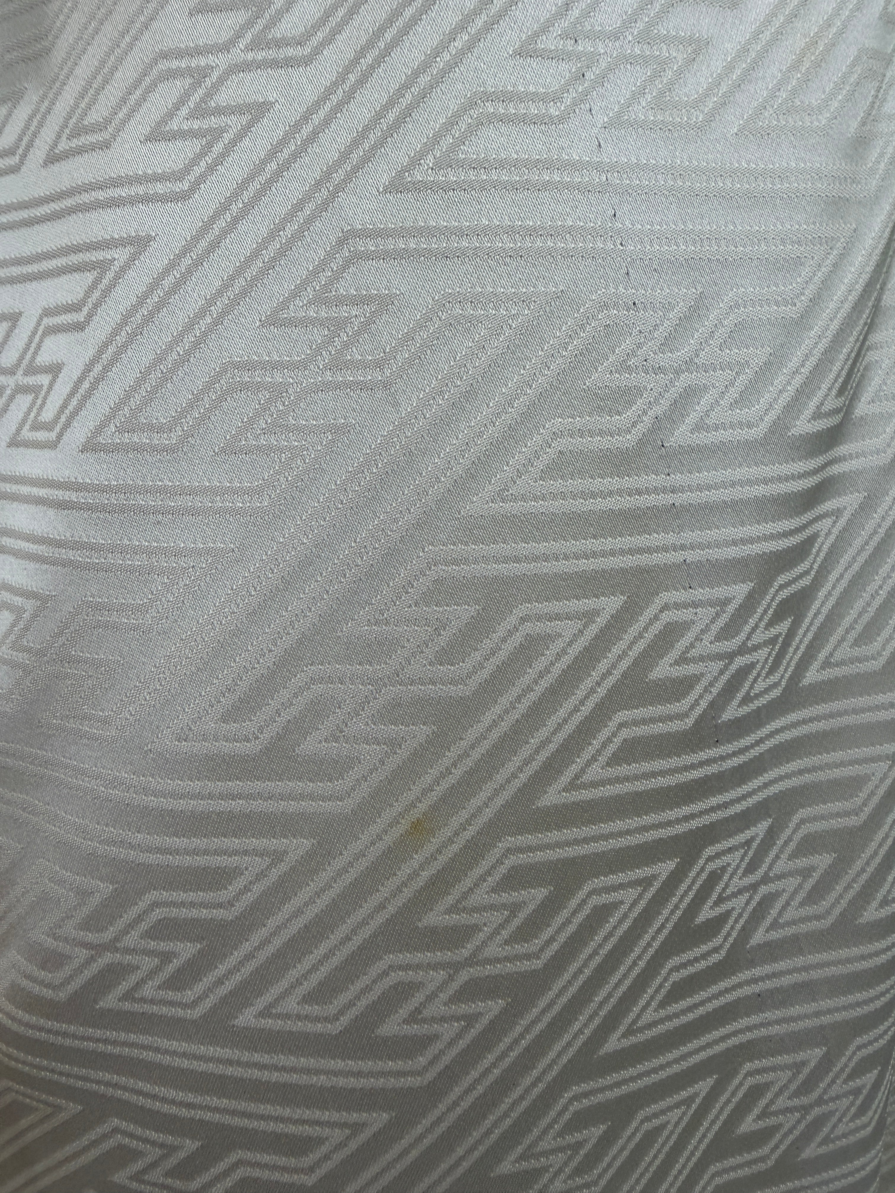 Green and white kimono caftan with butterflies