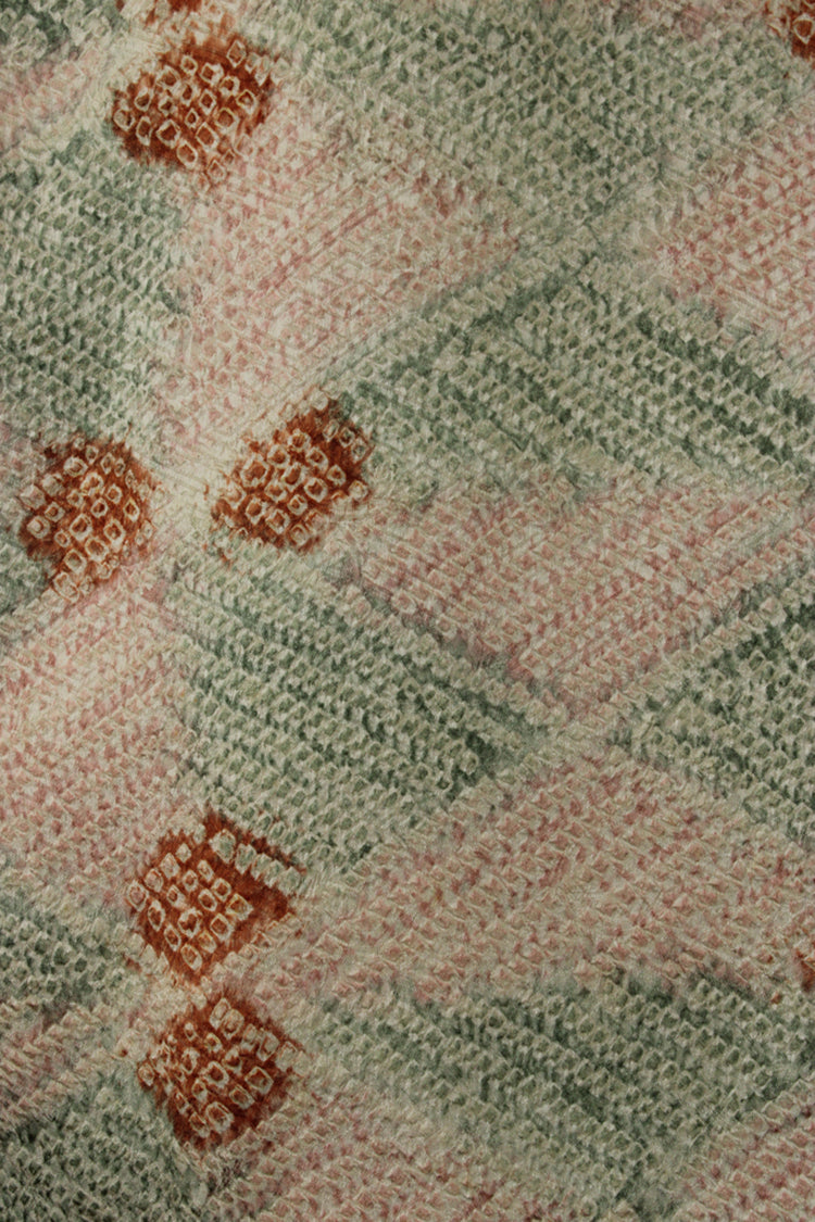 detail of shibori design in vintage kimono silk