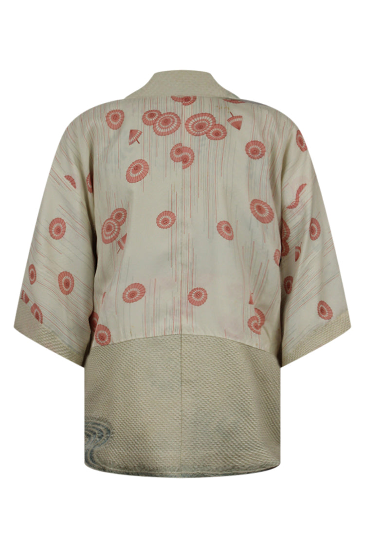 lining with red umbrellas from vintage silk kimono jacket with refashioned sleeves