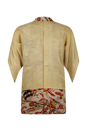 lining of vintage kimono jacket with refashioned sleeves