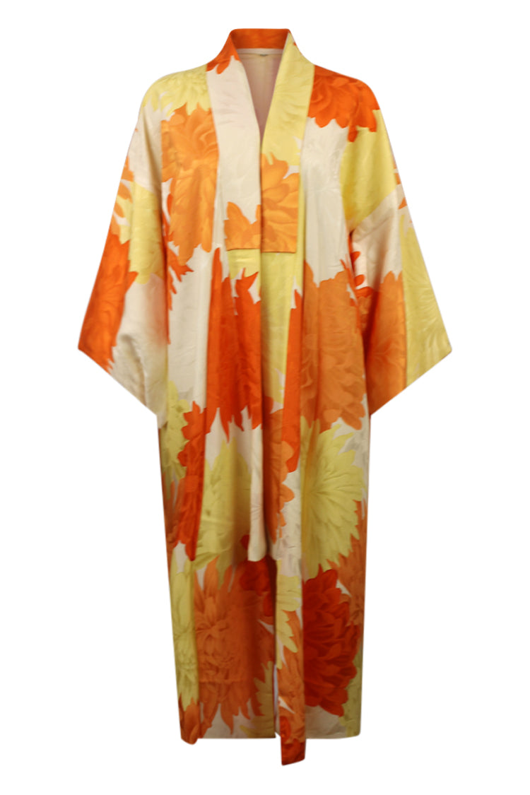 cream kimono with orange and yellow kiku - Kiku 