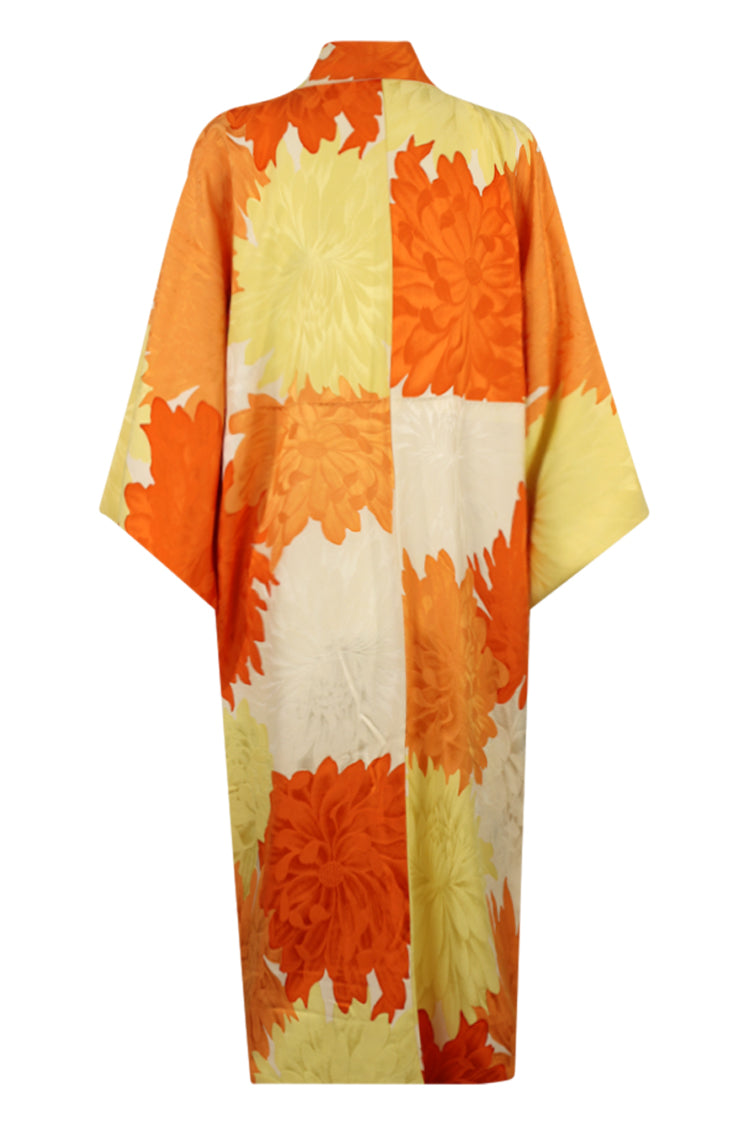 cream kimono with orange and yellow kiku - Kiku 