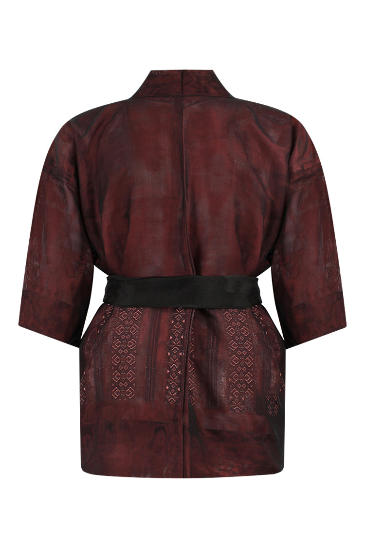 semi-transparent summer silk kimono coat with refashioned sleeves