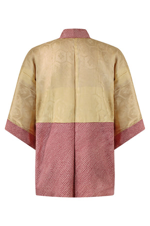 lining of vintage pink silk kimono jacket