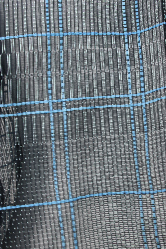 blue checkered summer silk - Kiku 