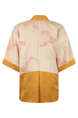 Lining in very good condition of yellow silk kimono jacket