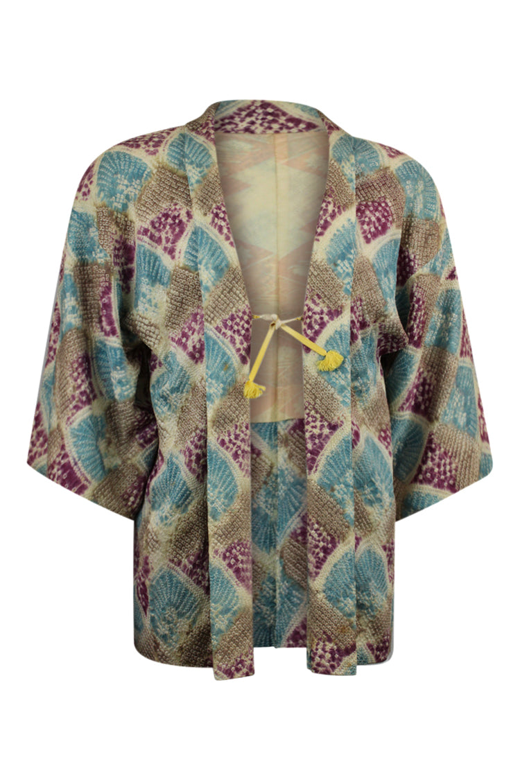 one size fits most refashioned vintage kimono jacket on large model