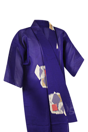 Gender fluid purple kimono robe with refashioned sleeves