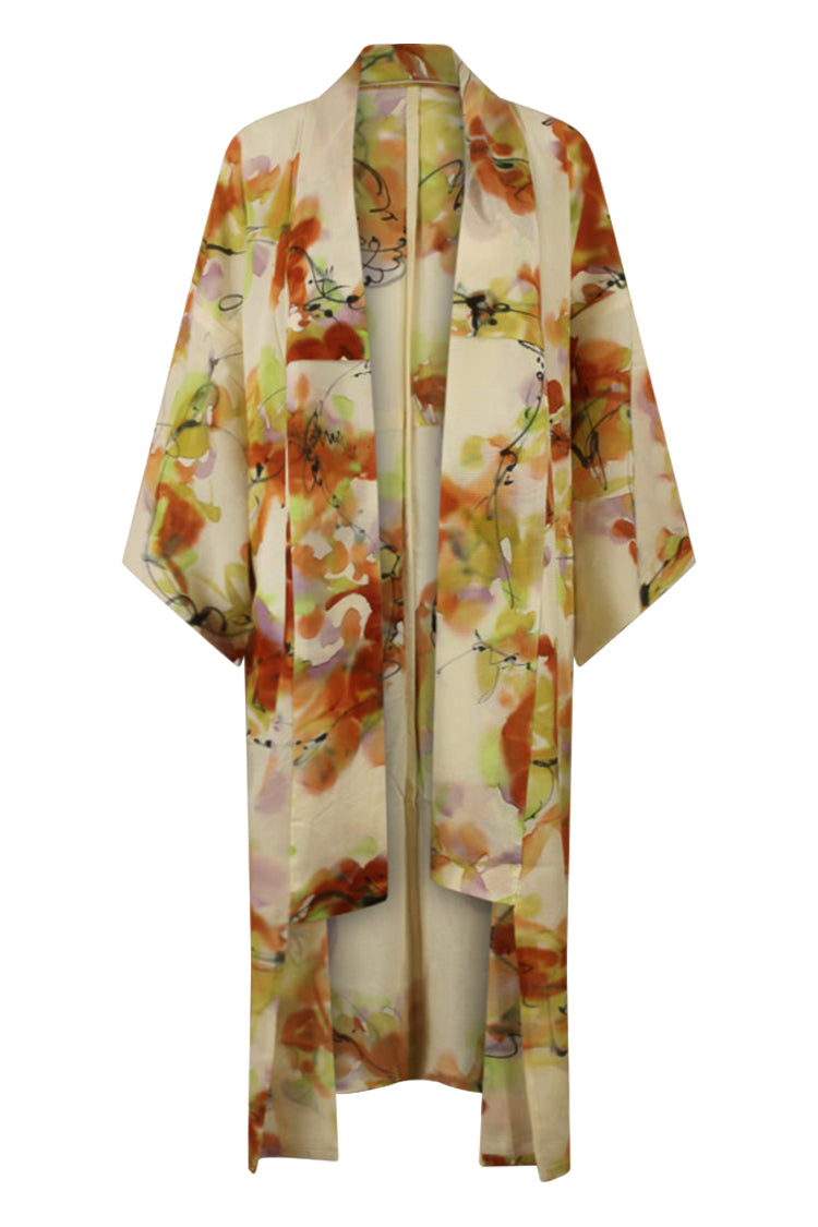 unlined summer silk kimono refashioned for gender inclusive modern wear