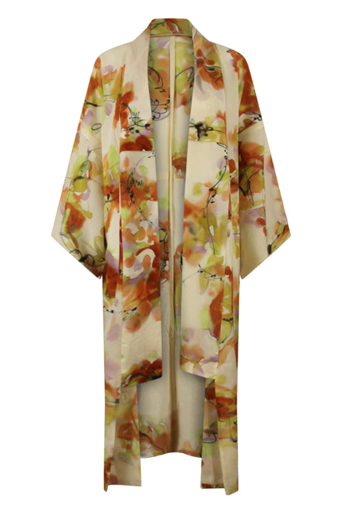 unlined summer silk kimono refashioned for gender inclusive modern wear