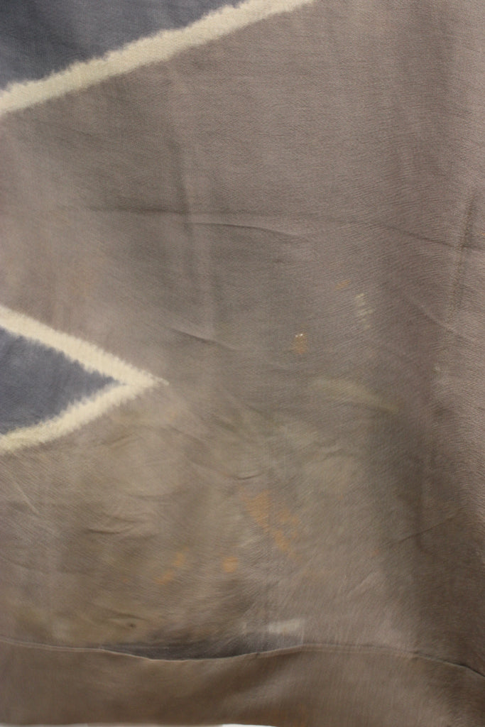 discoloration in vintage brown silk kimono