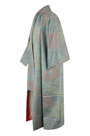 blue gender inclusive refashioned silk kimono