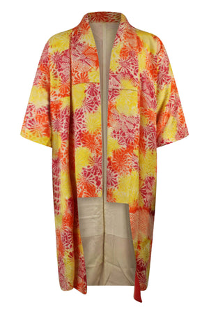 Upcycled silk kimono robe with universal sizing