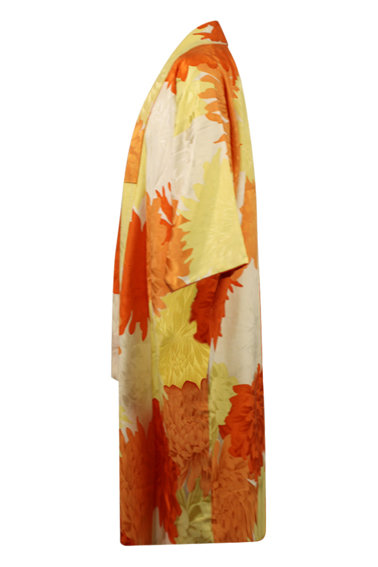cream kimono with orange and yellow kiku - Kiku 