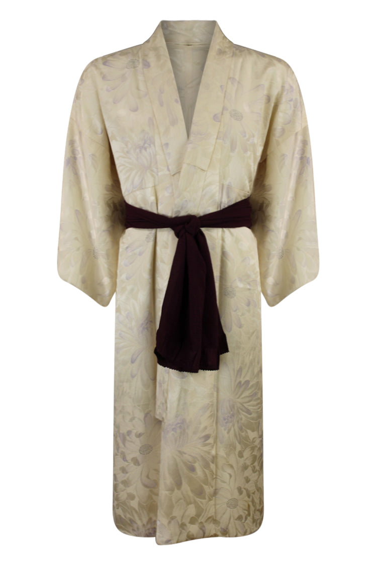 univer sally sized white silk kimono that is gender fluid