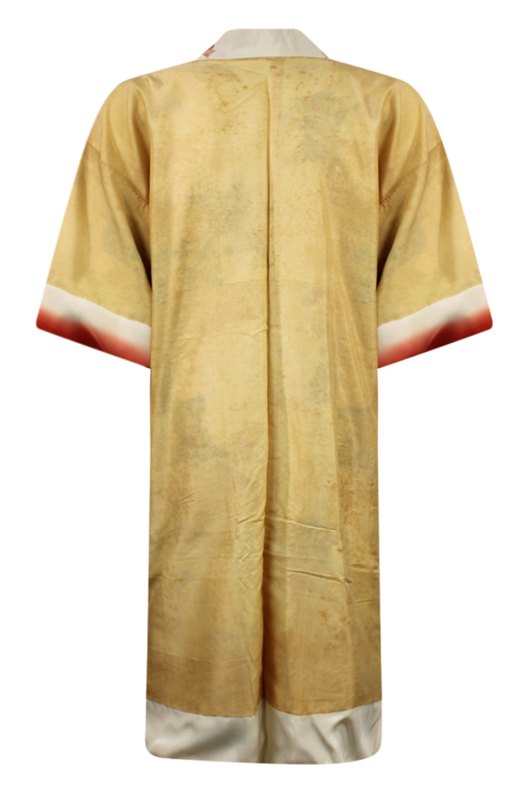 lining of aged kimono showing mottling