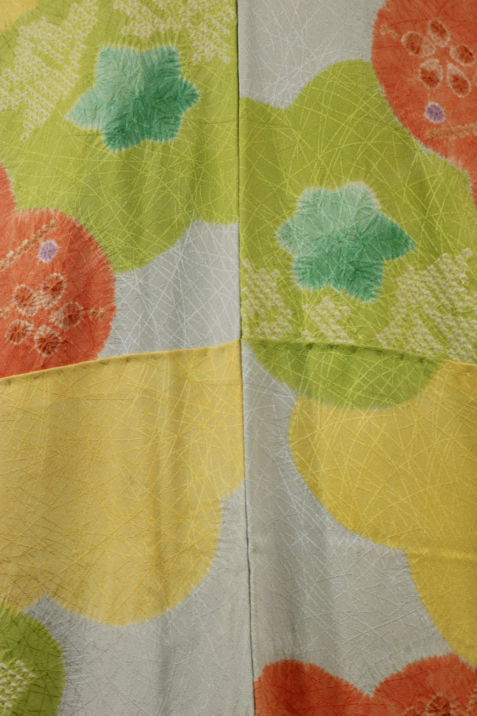 detail of beautifully dyed silk from a vintage kimono 