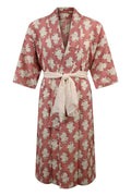 Pink and white summer silk kimono - Kiku 