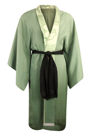 green mens juban shibori collar - Kiku 