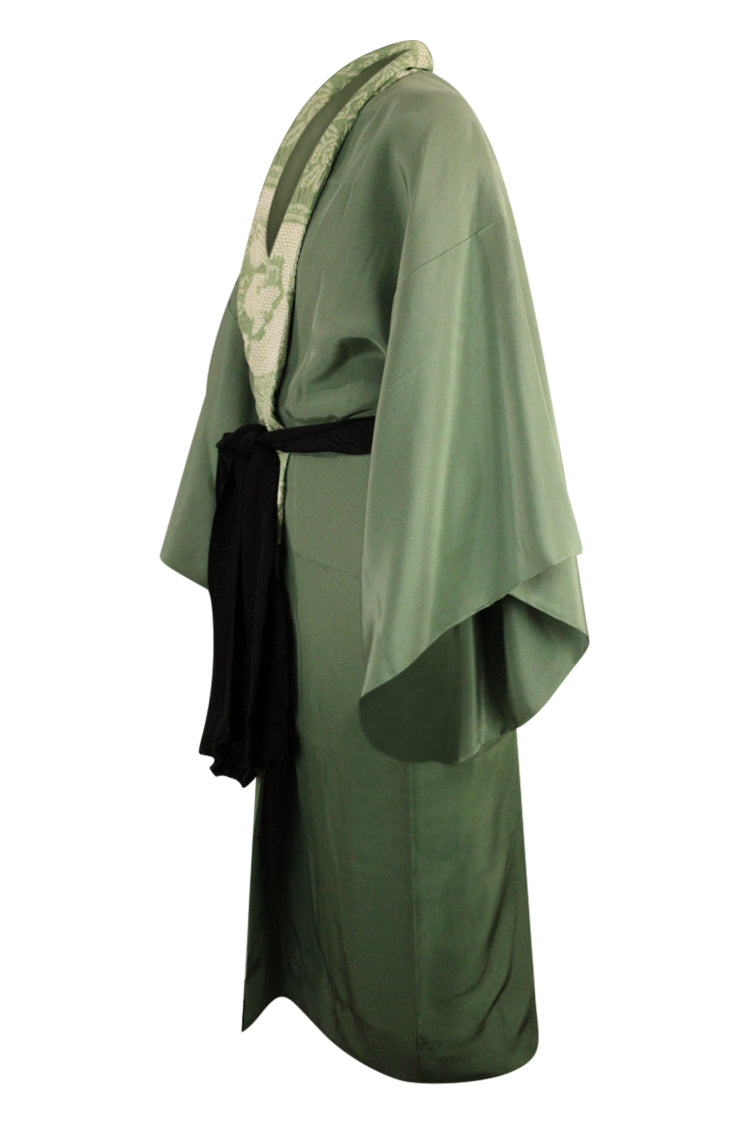 green mens juban shibori collar - Kiku 