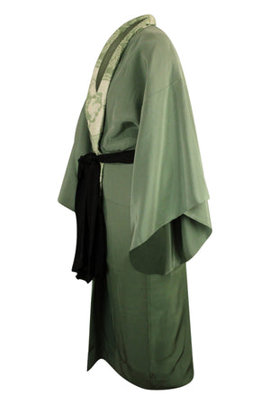 green mens juban shibori collar - Kiku 