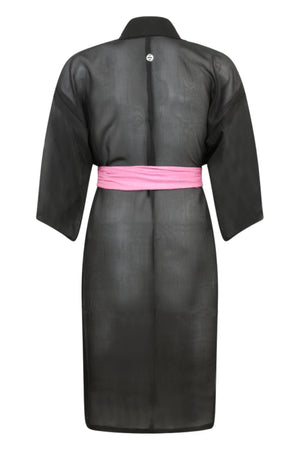 Black summer kimono 5 mons - Kiku 