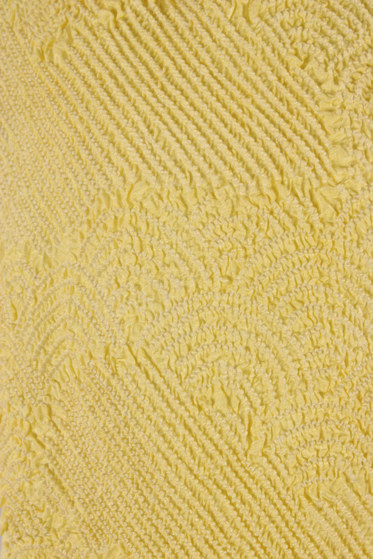yellow silk shibori sash scarf - Kiku 