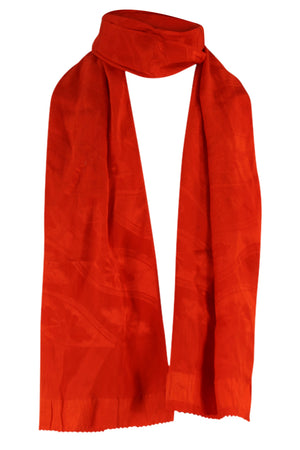 vermillion red woven silk sash scarf