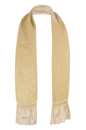 pale yellow shibori silk sash scarf