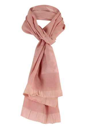 dusty pink silk sash scarf with woven design