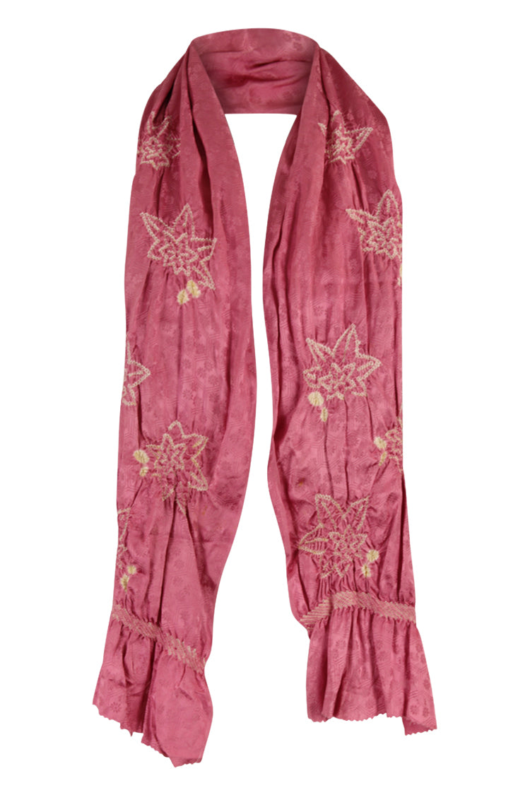 raspberry silk sash scarf