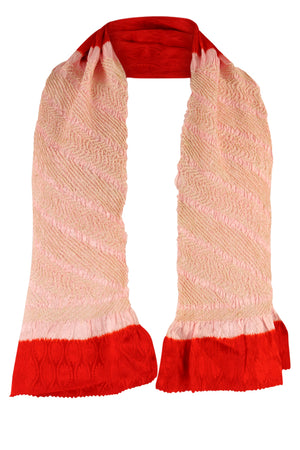 Pink and red silk sash scarf