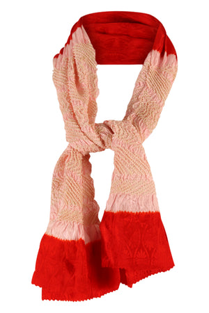 Pink and red silk sash scarf
