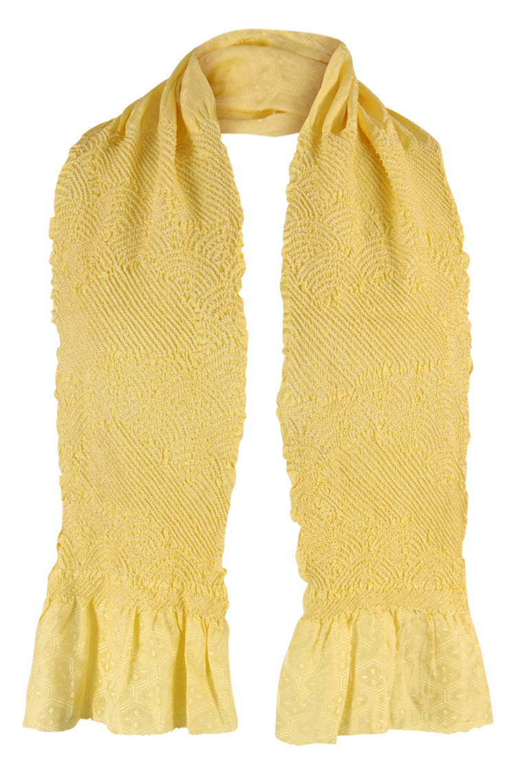 yellow silk shibori sash scarf - Kiku 