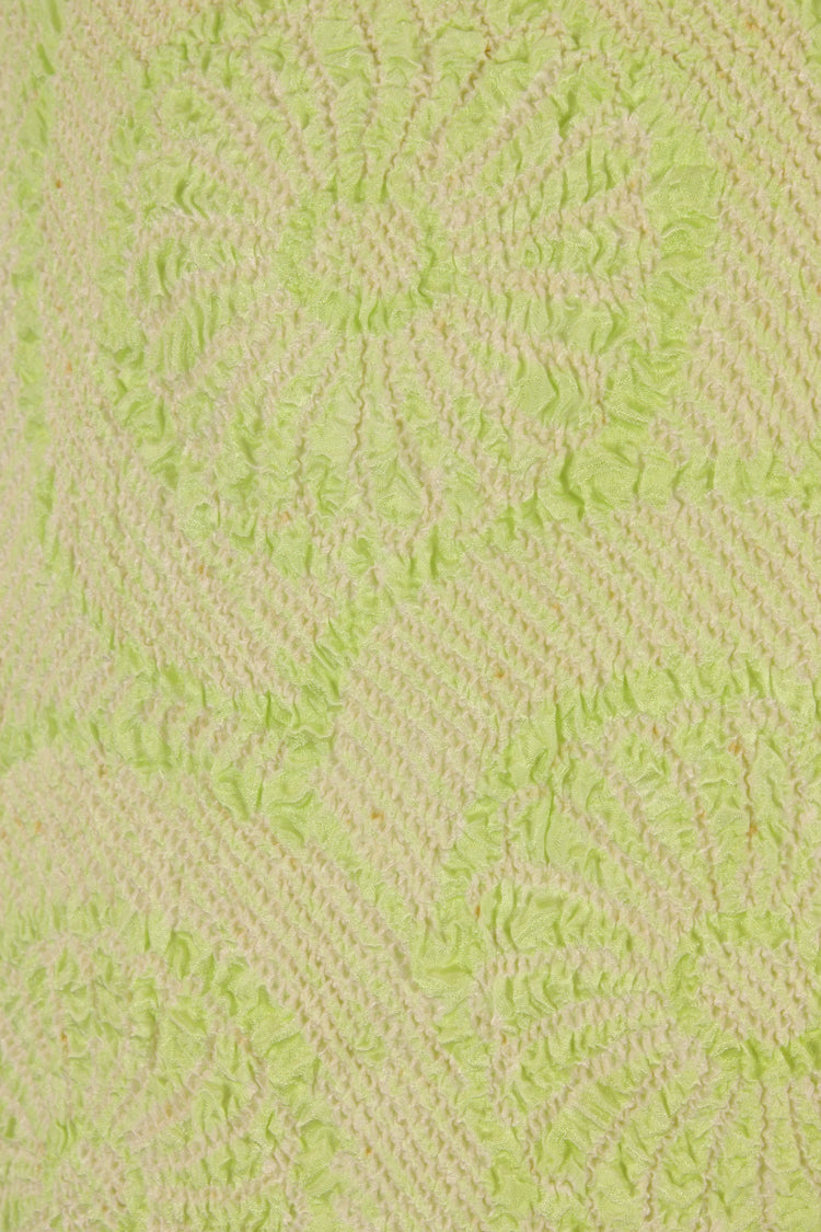 Pale lime silk sash scarf - Kiku 