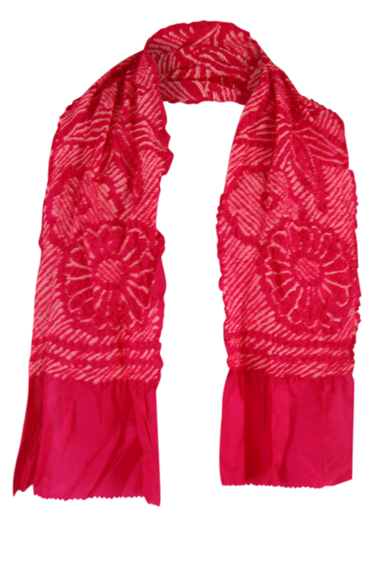 Cherry silk shibori sash scarf
