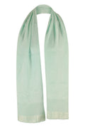 Pale turquoise silk sash scarf - Kiku 