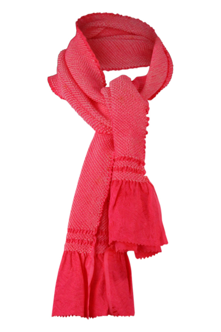 pink shibori vintage silk scarf