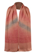 Pink silk sash scarf with subtle gradations of blue - Kiku 