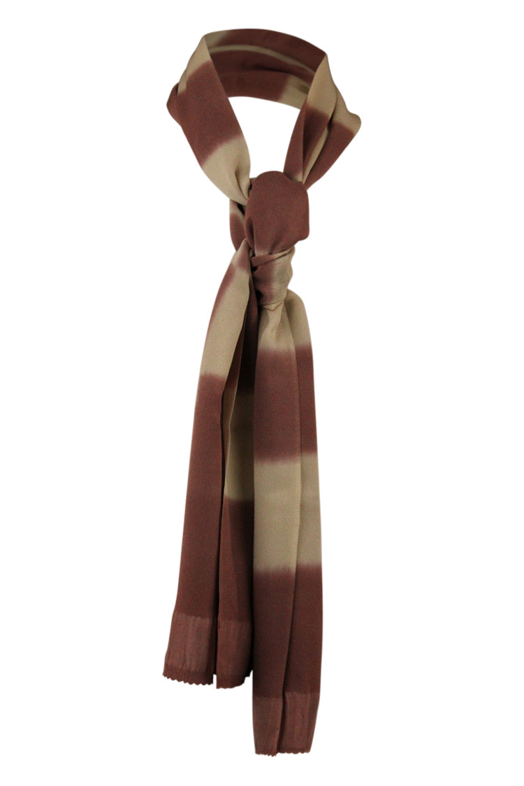 vintage silk checkered scarf tied in loop